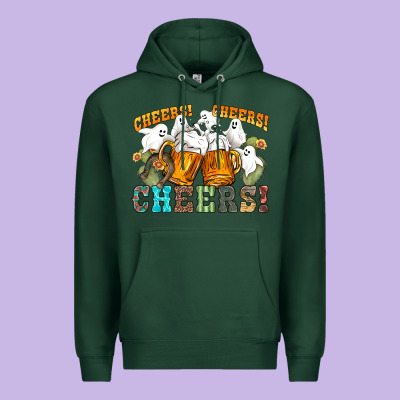 Western Cheers With Ghosts Premium Hoodie Designed By Nancycooperartshop