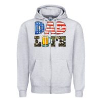 Heather Grey dad life Zipper Hoodie - HRA Design Shop