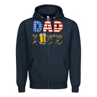 Navy dad life Zipper Hoodie - HRA Design Shop