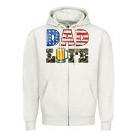 Oatmeal Heather dad life Zipper Hoodie - HRA Design Shop