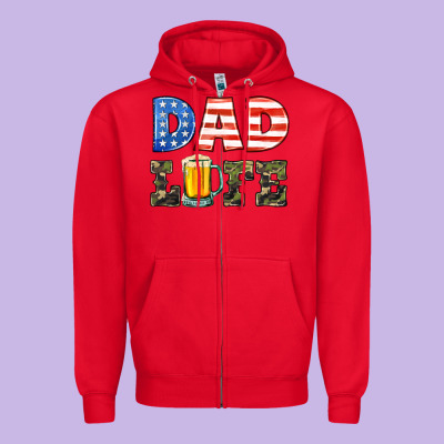 Dad Life Zipper Hoodie Designed By Hra Design Shop