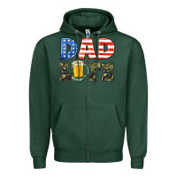 Sports Green dad life Zipper Hoodie - HRA Design Shop