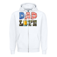 White dad life Zipper Hoodie - HRA Design Shop