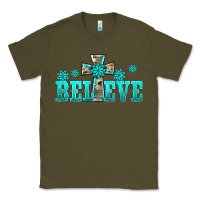 Army Green western turquoise's gemstones cross believe Classic Tee - BarkalooDesign