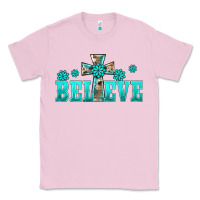 Bubblegum Pink western turquoise's gemstones cross believe Classic Tee - BarkalooDesign