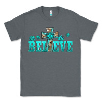 Charcoal Heather western turquoise's gemstones cross believe Classic Tee - BarkalooDesign