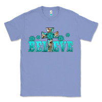 Colony Blue western turquoise's gemstones cross believe Classic Tee - BarkalooDesign