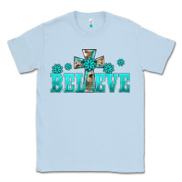 Dusty Blue western turquoise's gemstones cross believe Classic Tee - BarkalooDesign