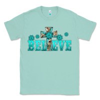 Seafoam western turquoise's gemstones cross believe Classic Tee - BarkalooDesign