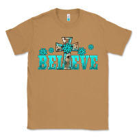 Toasted Coconut western turquoise's gemstones cross believe Classic Tee - BarkalooDesign
