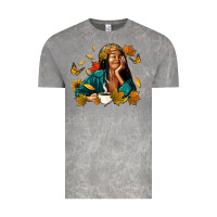 Cloud Rock Fall afro woman with coffee Vintage Tee - RanaPortraitStore