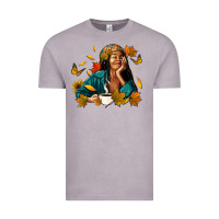 Vintage Zinc Fall afro woman with coffee Vintage Tee - RanaPortraitStore