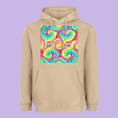 Tie Dye Seamless Pattern Heavyweight Hoodie Designed By Bundleandbundleshop