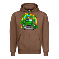 Chestnut st patricks shamrock gold rainbow truck Zipper Hoodie - FaDigitalArtStudio