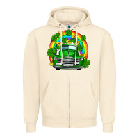 Sandshell st patricks shamrock gold rainbow truck Zipper Hoodie - FaDigitalArtStudio