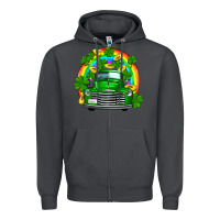 Smoke st patricks shamrock gold rainbow truck Zipper Hoodie - FaDigitalArtStudio