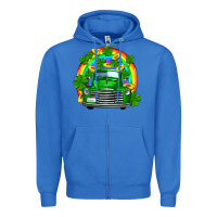 True Royal st patricks shamrock gold rainbow truck Zipper Hoodie - FaDigitalArtStudio