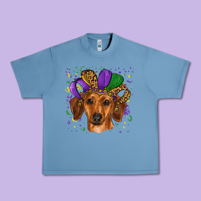 Urban Heavy Tee mardi gras hat dachshund