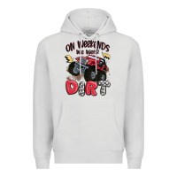 Dove Grey on weekends we wear dirt Premium Hoodie - MaliasSmallBusiness
