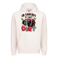 Pale Pink on weekends we wear dirt Premium Hoodie - MaliasSmallBusiness