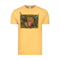 Vintage Mustard Fall Cow Vintage Tee - RanaPortraitStore