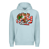 Blue Mist joy with baseball and christmas gift and candies Premium Hoodie - AdoDesignShop