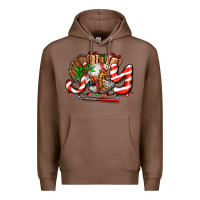 Chestnut joy with baseball and christmas gift and candies Premium Hoodie - AdoDesignShop