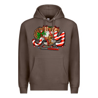 Coffee joy with baseball and christmas gift and candies Premium Hoodie - AdoDesignShop