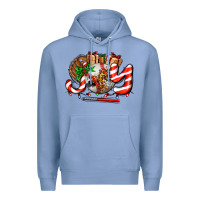 Colony Blue joy with baseball and christmas gift and candies Premium Hoodie - AdoDesignShop
