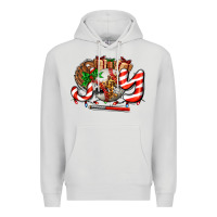 Dove Grey joy with baseball and christmas gift and candies Premium Hoodie - AdoDesignShop