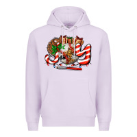 Lilac joy with baseball and christmas gift and candies Premium Hoodie - AdoDesignShop