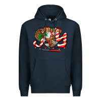 Navy joy with baseball and christmas gift and candies Premium Hoodie - AdoDesignShop