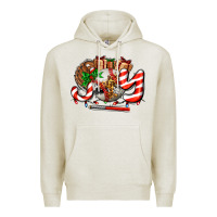 Oatmeal Heather joy with baseball and christmas gift and candies Premium Hoodie - AdoDesignShop