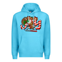 Ocean Blue joy with baseball and christmas gift and candies Premium Hoodie - AdoDesignShop