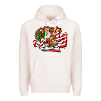 Pale Pink joy with baseball and christmas gift and candies Premium Hoodie - AdoDesignShop