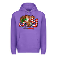 Purple joy with baseball and christmas gift and candies Premium Hoodie - AdoDesignShop