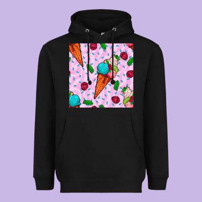 Ice Cream Seamless Pattern Heavyweight Hoodie Designed By Bundleandbundleshop