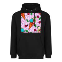 Black ice cream seamless pattern Heavyweight Hoodie - BundleAndBundleShop