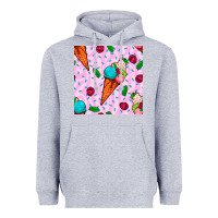 Heather Grey ice cream seamless pattern Heavyweight Hoodie - BundleAndBundleShop