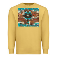 Antique Gold gemstone and cross with cowhide Premium Sweatshirt - Artiststas
