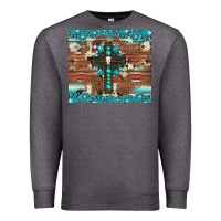 Charcoal Heather gemstone and cross with cowhide Premium Sweatshirt - Artiststas