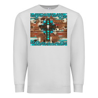 Dove Grey gemstone and cross with cowhide Premium Sweatshirt - Artiststas
