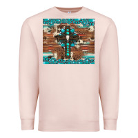 Pale Pink gemstone and cross with cowhide Premium Sweatshirt - Artiststas