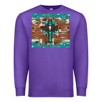 Purple gemstone and cross with cowhide Premium Sweatshirt - Artiststas