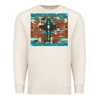 Sandshell gemstone and cross with cowhide Premium Sweatshirt - Artiststas