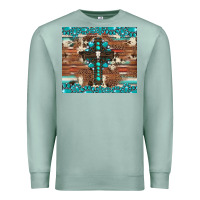 Seafoam gemstone and cross with cowhide Premium Sweatshirt - Artiststas