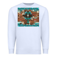 White gemstone and cross with cowhide Premium Sweatshirt - Artiststas