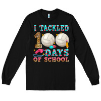 Black i tackled 100 days of school volleyball Long Sleeve Tee - Zillion Design Studio