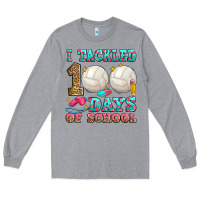 Heather Grey i tackled 100 days of school volleyball Long Sleeve Tee - Zillion Design Studio