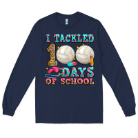 Navy i tackled 100 days of school volleyball Long Sleeve Tee - Zillion Design Studio